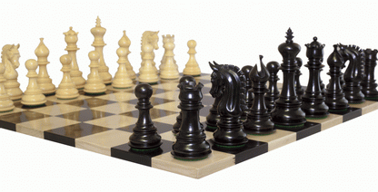 Double Sided Flat Ebony Solid Wood Chess Board (M)